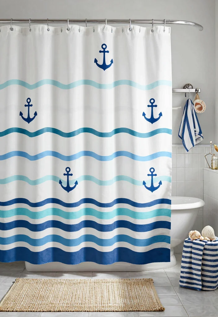 17 Bathroom Shower Curtains 2026 Trending Ideas That Feel Fresh & Stylish - 7. Nautical Vibes 1