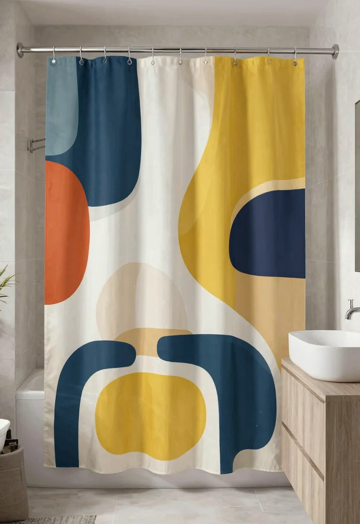 17 Bathroom Shower Curtains 2026 Trending Ideas That Feel Fresh & Stylish - 8. Artistic Abstracts 1