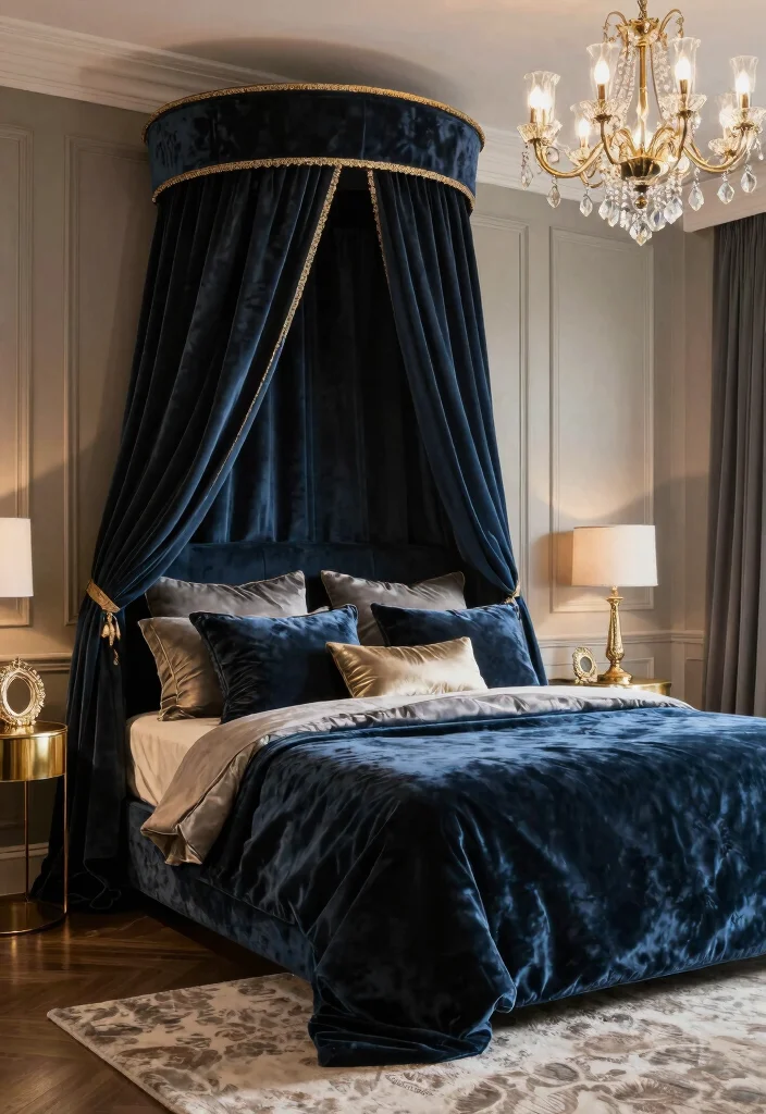 17 Beds With Curtains Ideas That Feel Cozy & Dreamy 34 17 Beds With Curtains Ideas That Feel Cozy & Dreamy - 4. Velvet Luxe Canopy 1