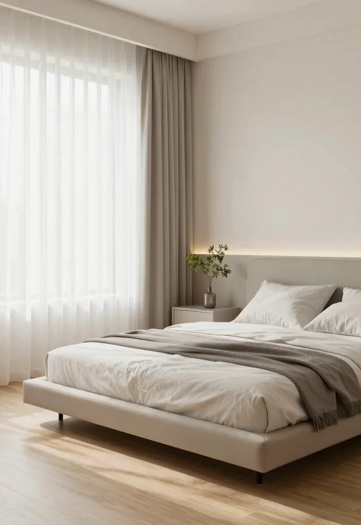 17 Beds With Curtains Ideas That Feel Cozy & Dreamy 35 17 Beds With Curtains Ideas That Feel Cozy & Dreamy - 5. Minimalist Sheer Drapes 1