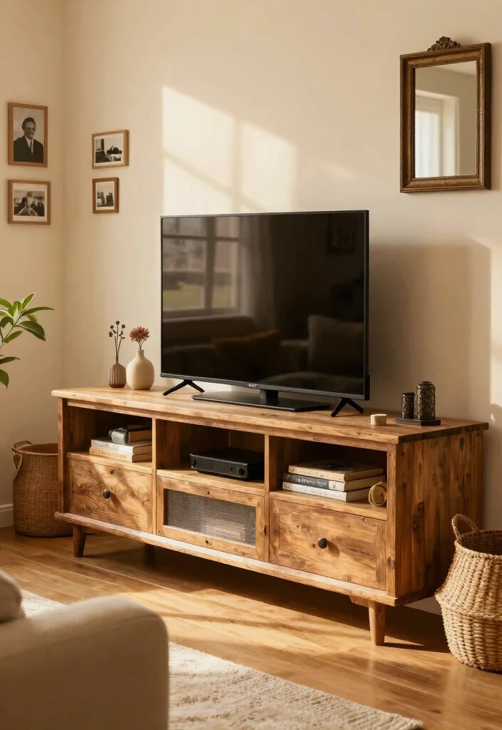 17 Classy TV Unit Designs Ideas That Impress Guests 2 17 Classy TV Unit Designs Ideas That Impress Guests - 2. Rustic Wood Charm 1