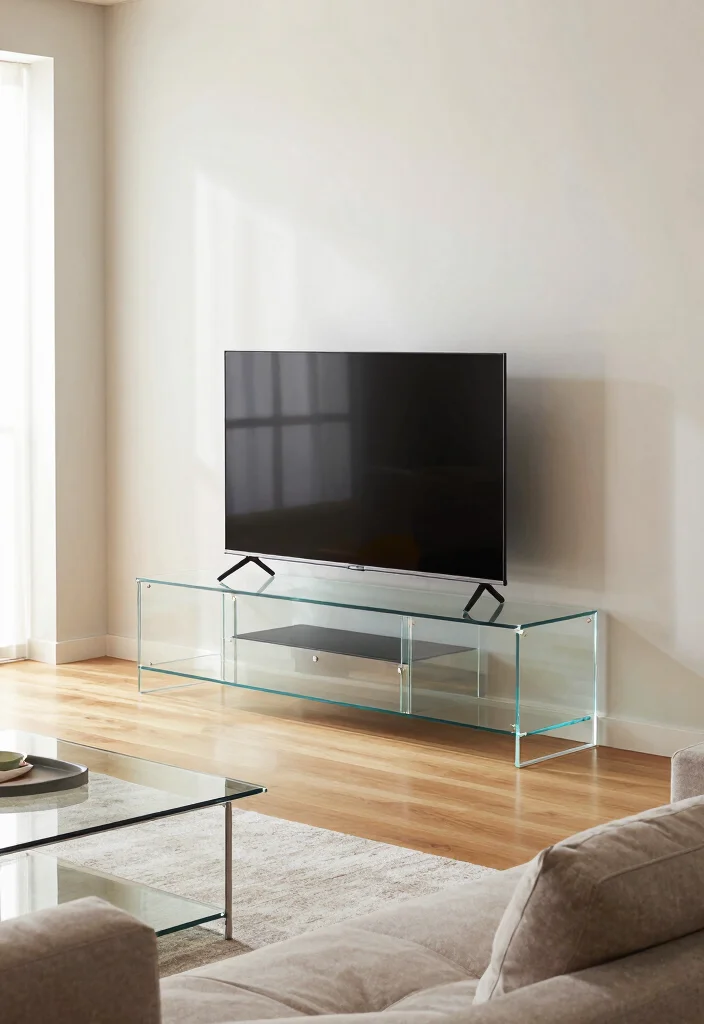 17 Classy TV Unit Designs Ideas That Impress Guests 17 17 Classy TV Unit Designs Ideas That Impress Guests - 7. Glass and Acrylic Units 1