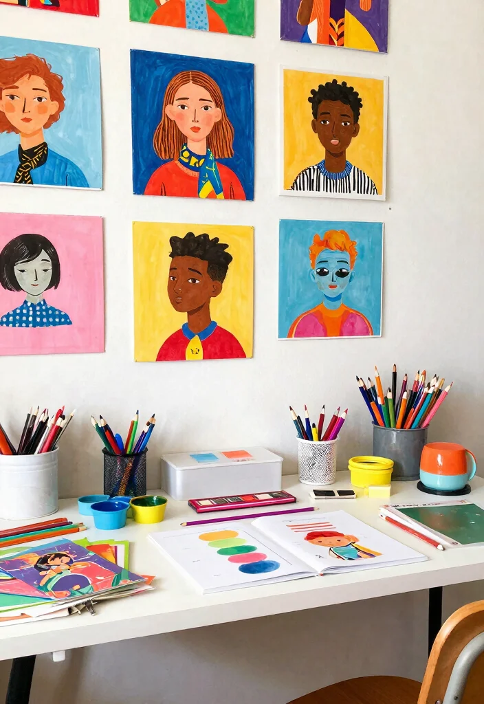 17 Desk PC Setup Ideas That Look Sleek & Powerful - 14. Artistic Expression 1