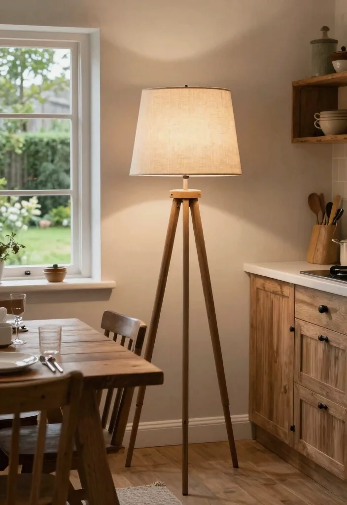 17 Kitchen Table Lamp Ideas That Brighten Beautifully 41 17 Kitchen Table Lamp Ideas That Brighten Beautifully - 11. Farmhouse-Style Tripod Lamp 1