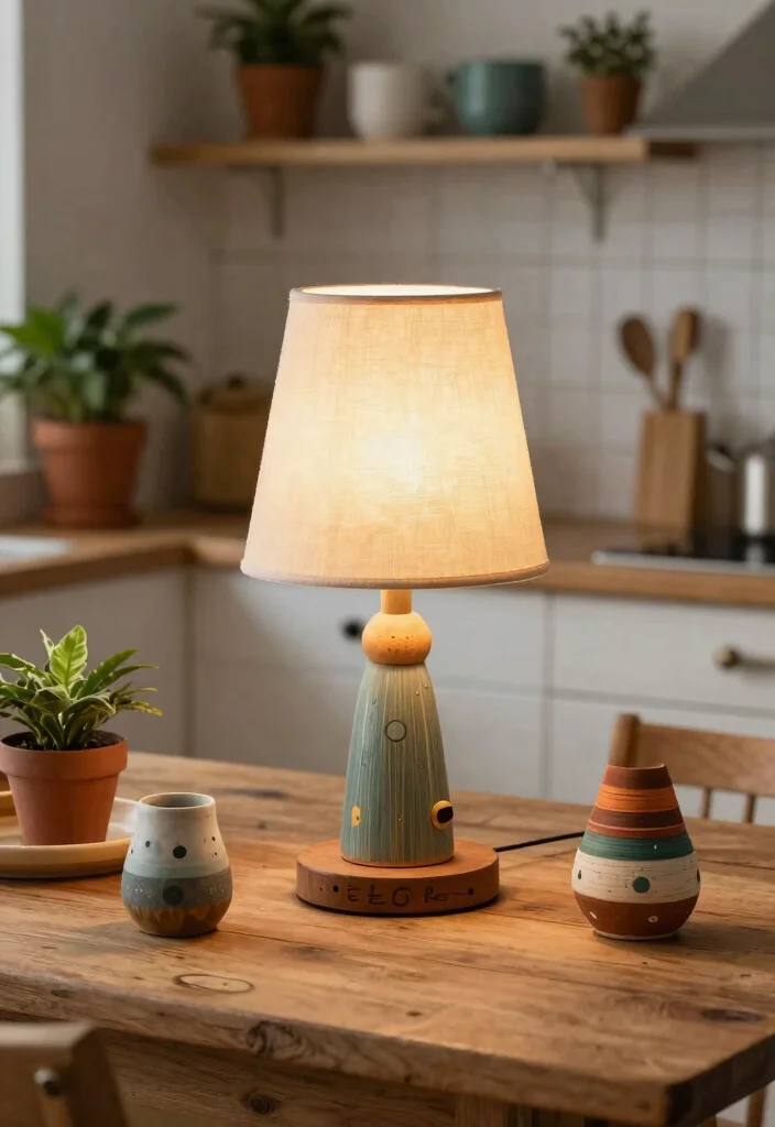 17 Kitchen Table Lamp Ideas That Brighten Beautifully 56 17 Kitchen Table Lamp Ideas That Brighten Beautifully - 16. Creative Upcycled Table Lamp 1