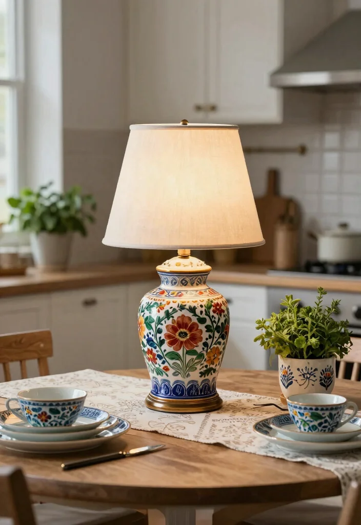 17 Kitchen Table Lamp Ideas That Brighten Beautifully 3 17 Kitchen Table Lamp Ideas That Brighten Beautifully - 3. Ceramic Base Table Lamp 1