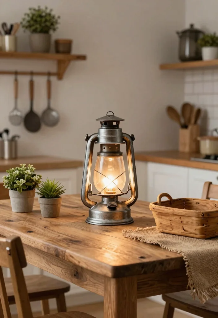 17 Kitchen Table Lamp Ideas That Brighten Beautifully 14 17 Kitchen Table Lamp Ideas That Brighten Beautifully - 4. Rustic Lantern Table Lamp 1