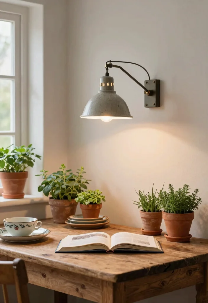 17 Kitchen Table Lamp Ideas That Brighten Beautifully 25 17 Kitchen Table Lamp Ideas That Brighten Beautifully - 5. Farmhouse-Style Swing Arm Lamp 1