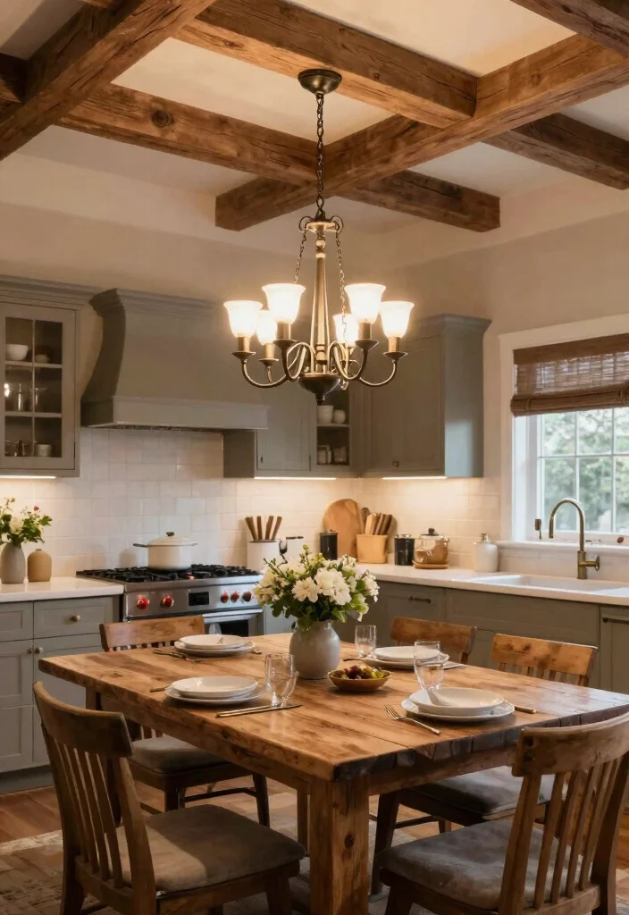 17 Kitchen Table Lamp Ideas That Brighten Beautifully 37 17 Kitchen Table Lamp Ideas That Brighten Beautifully - 7. Multi-Arm Farmhouse Chandelier 1