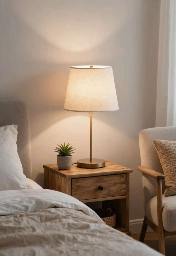 17 Small Nightstand Lamps Ideas That Look Cute & Chic - 9. Soft Fabric Lampshades 1
