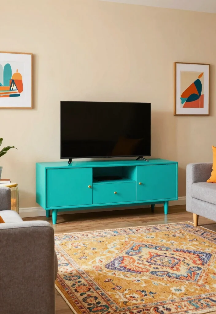 17 TV Unit Design Modern Living Luxury 2026 Trending Ideas That Wow - 10. Bold Color Choices 1