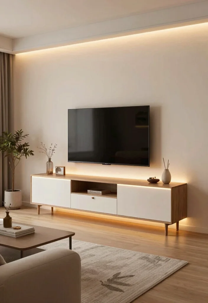 17 TV Unit Design Modern Living Luxury 2026 Trending Ideas That Wow - 16. Statement Lighting 1