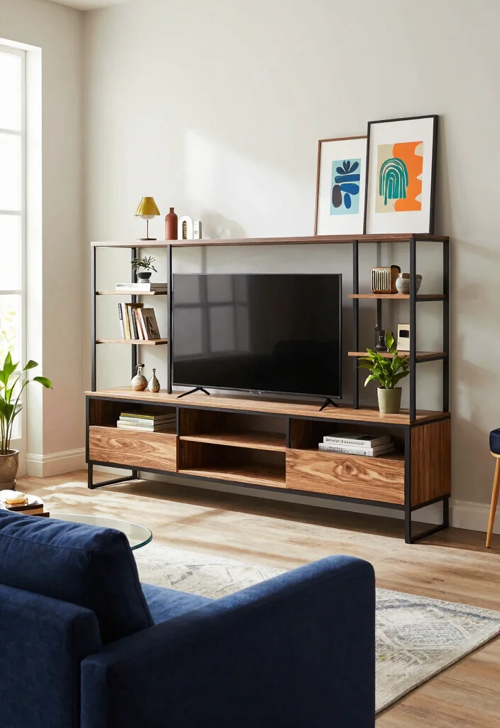 17 TV Unit Design Modern Living Luxury 2026 Trending Ideas That Wow - 2. Sleek Metal Frames 1