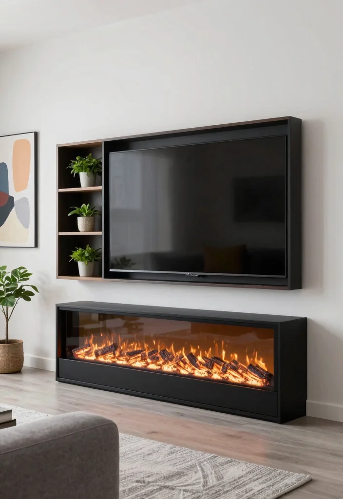 17 TV Unit With Fireplace Modern Ideas That Feel Cozy 1 17 TV Unit With Fireplace Modern Ideas That Feel Cozy - 1. Sleek Wall-Mounted Designs 1