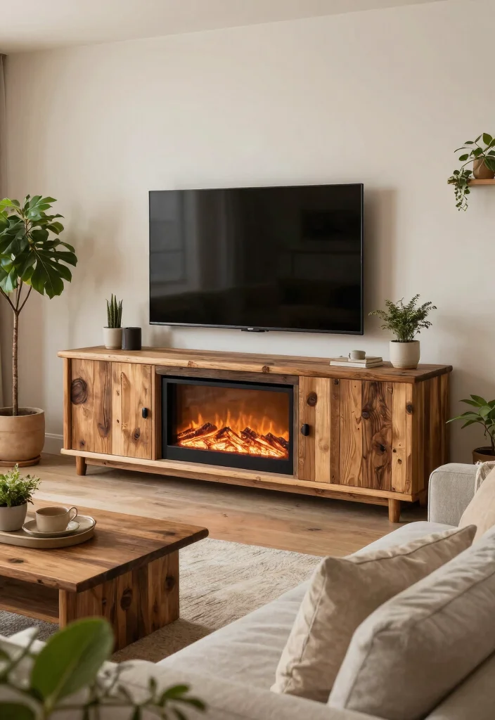 17 TV Unit With Fireplace Modern Ideas That Feel Cozy 40 17 TV Unit With Fireplace Modern Ideas That Feel Cozy - 10. Eco-Friendly Designs 1