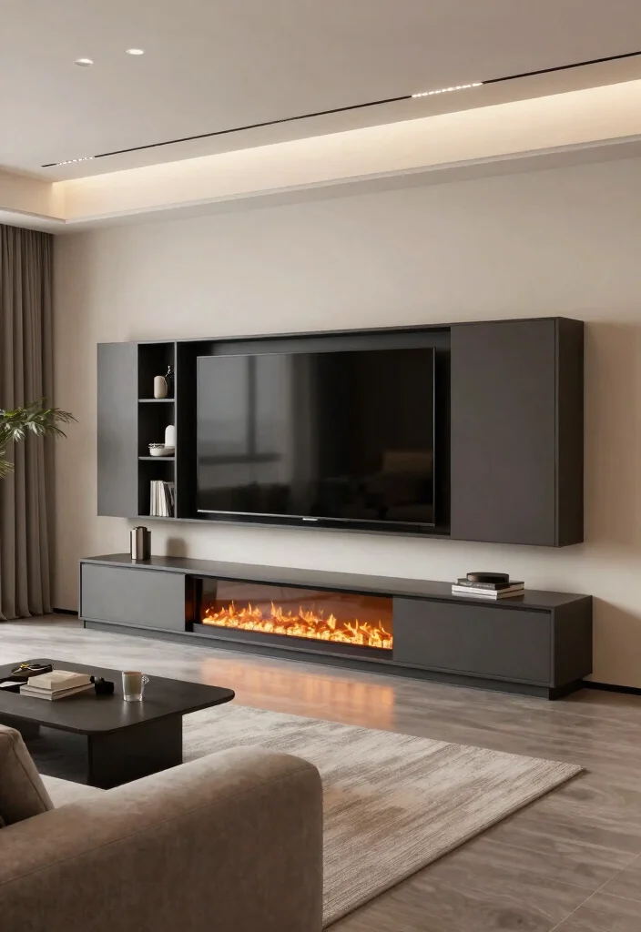 17 TV Unit With Fireplace Modern Ideas That Feel Cozy 51 17 TV Unit With Fireplace Modern Ideas That Feel Cozy - 11. Combining Technology and Design 1