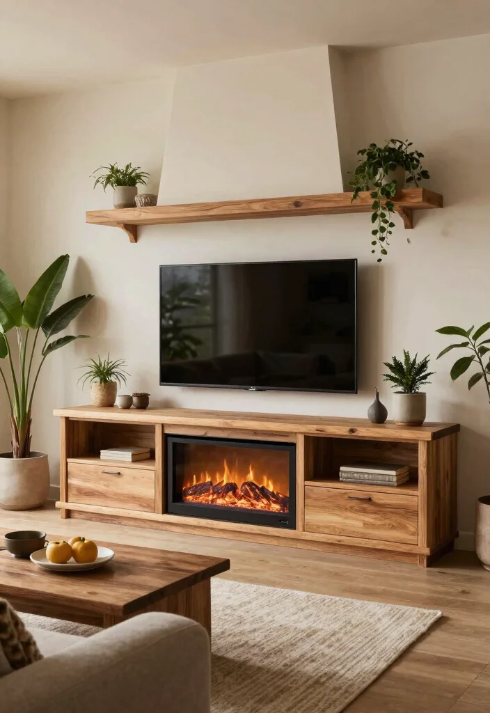 17 TV Unit With Fireplace Modern Ideas That Feel Cozy 67 17 TV Unit With Fireplace Modern Ideas That Feel Cozy - 17. Outdoor-Inspired Designs 1