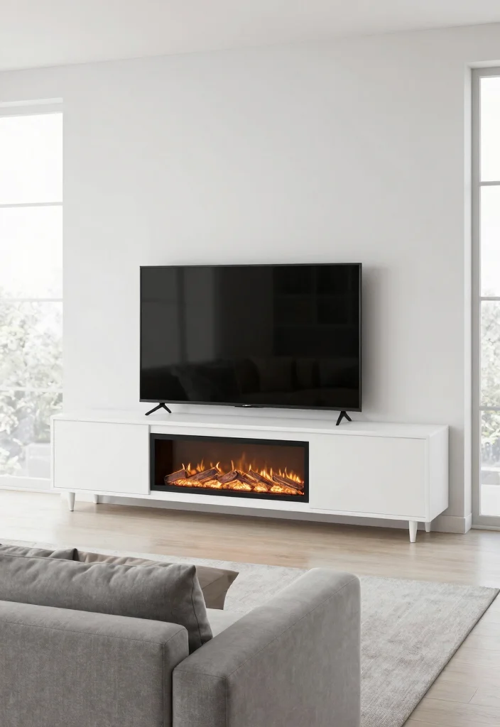 17 TV Unit With Fireplace Modern Ideas That Feel Cozy 26 17 TV Unit With Fireplace Modern Ideas That Feel Cozy - 6. Minimalistic Elegance 1