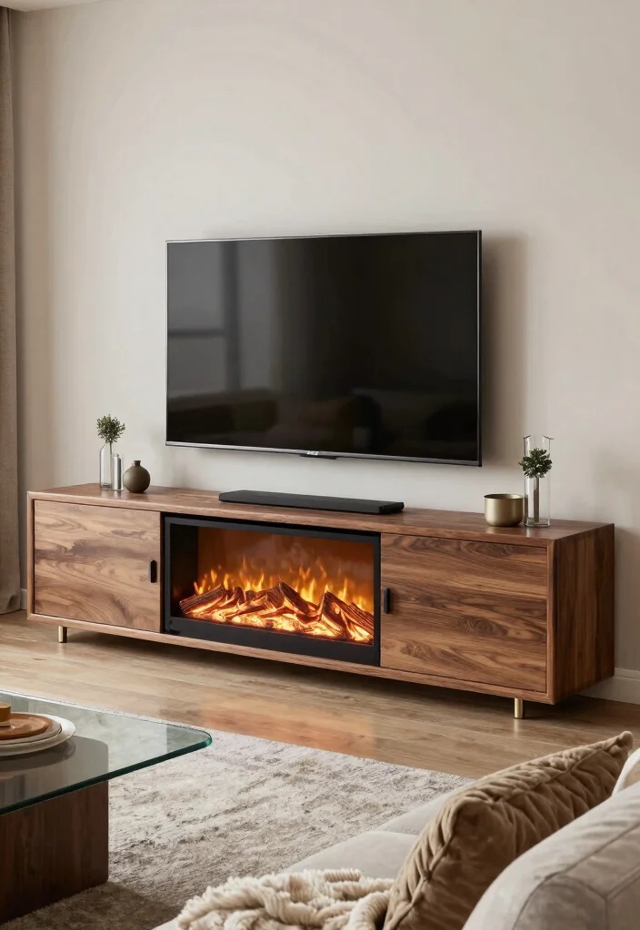 17 TV Unit With Fireplace Modern Ideas That Feel Cozy 38 17 TV Unit With Fireplace Modern Ideas That Feel Cozy - 8. Incorporating Textures 1