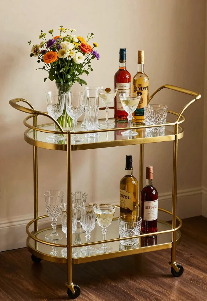 17 Vintage Red Carpet Looks Ideas With Old Hollywood Glam - 11. Vintage Bar Carts to Impress Guests 1