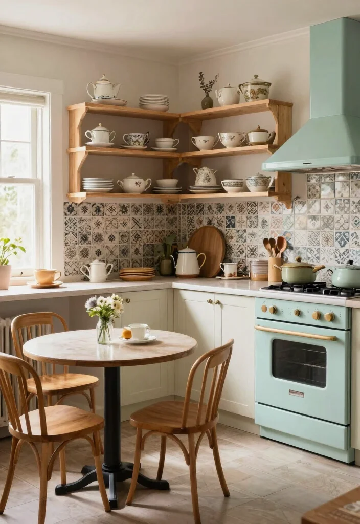 17 Vintage Red Carpet Looks Ideas With Old Hollywood Glam - 14. Vintage-Style Kitchen with Character 1