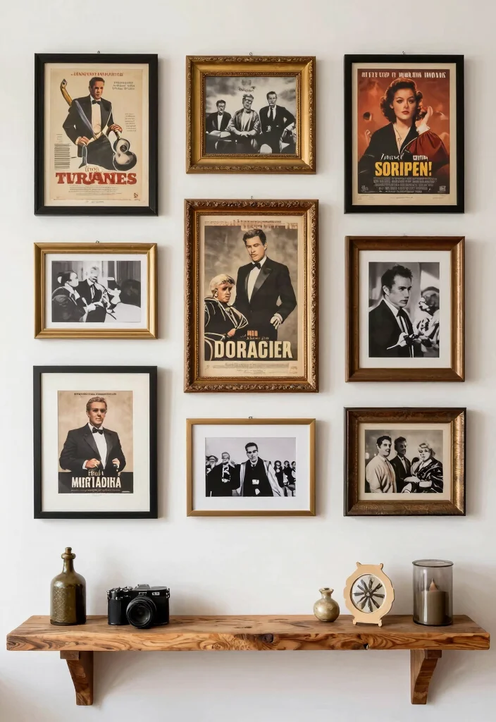 17 Vintage Red Carpet Looks Ideas With Old Hollywood Glam - 5. Nostalgic Artwork to Pull It All Together 1