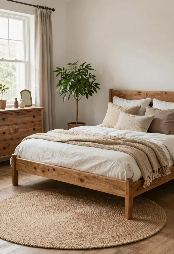 18 Carpet for Bedroom Ideas That Feel Soft & Luxe - 2. Jute Rugs for Earthy Charm 1