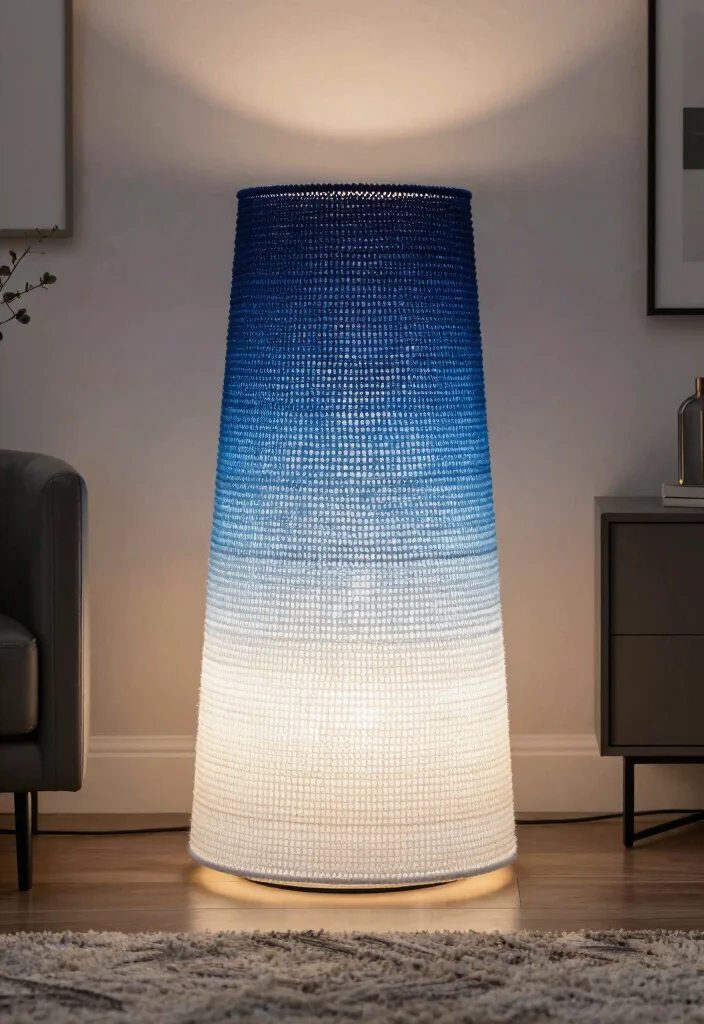 18 Crochet Lamp Shade Ideas That Feel Cozy & Unique 42 18 Crochet Lamp Shade Ideas That Feel Cozy & Unique - 12. Ombre Effect Shade 1
