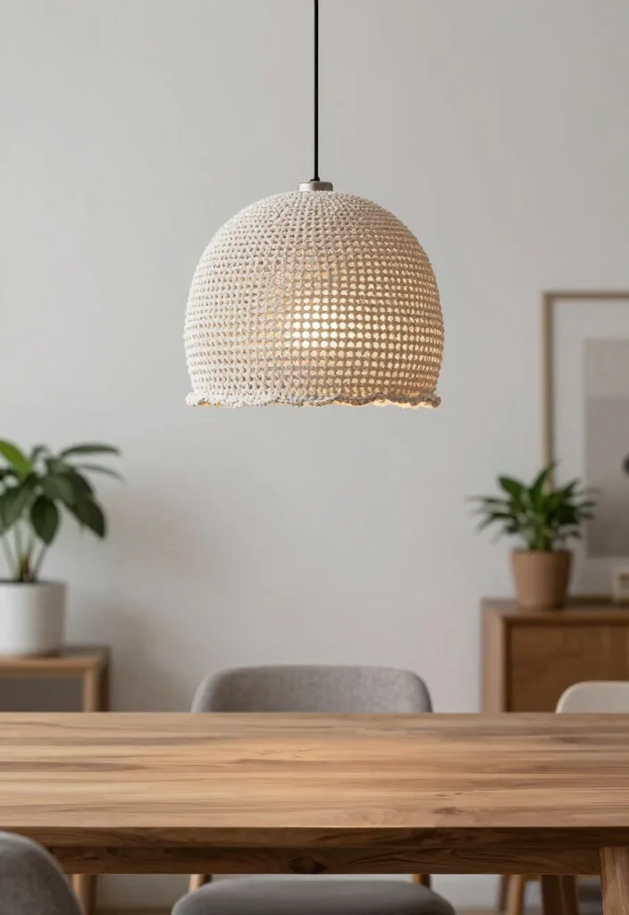18 Crochet Lamp Shade Ideas That Feel Cozy & Unique 15 18 Crochet Lamp Shade Ideas That Feel Cozy & Unique - 5. Minimalist Design with Simple Patterns 1