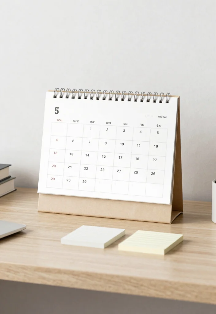 18 Desk Setup Aesthetic 2026 Trending Ideas That Look Pinterest Worthy - 17. Minimalist Calendars 1