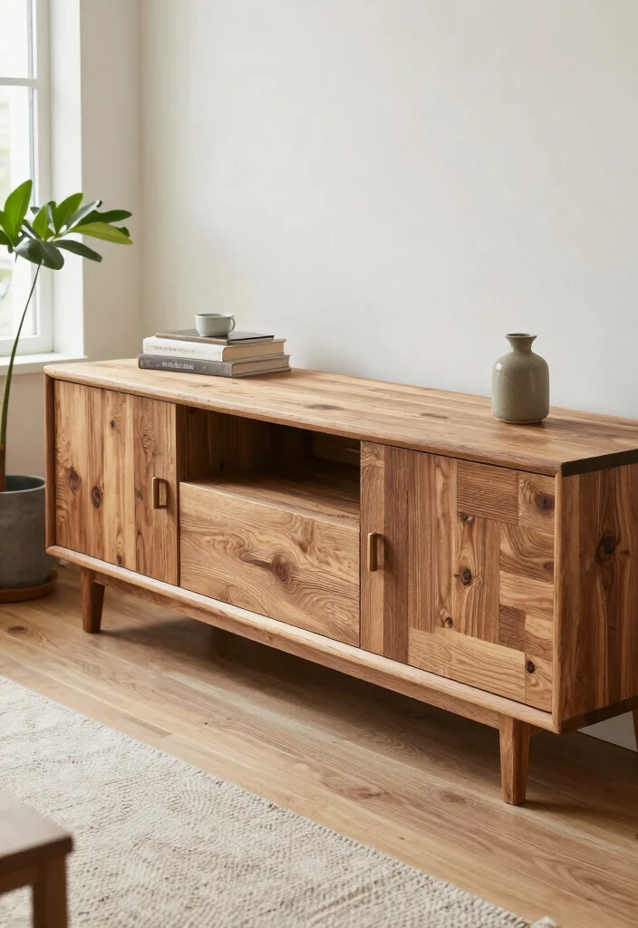 18 Living Room TV Unit Designs Luxury Ideas That Shine - 11. Organic Materials 1