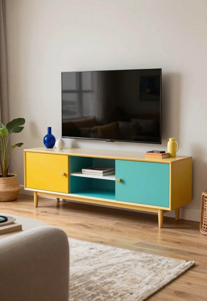 18 Living Room TV Unit Designs Luxury Ideas That Shine - 18. Custom Color Combinations 1
