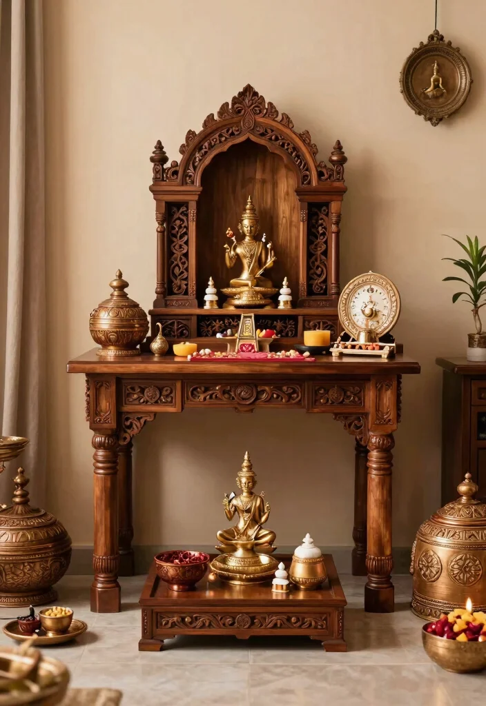 18 Puja Unit Design Modern Ideas With Elegant Detail 67 18 Puja Unit Design Modern Ideas With Elegant Detail - 17. Artisanal Craftsmanship for Unique Touch 1