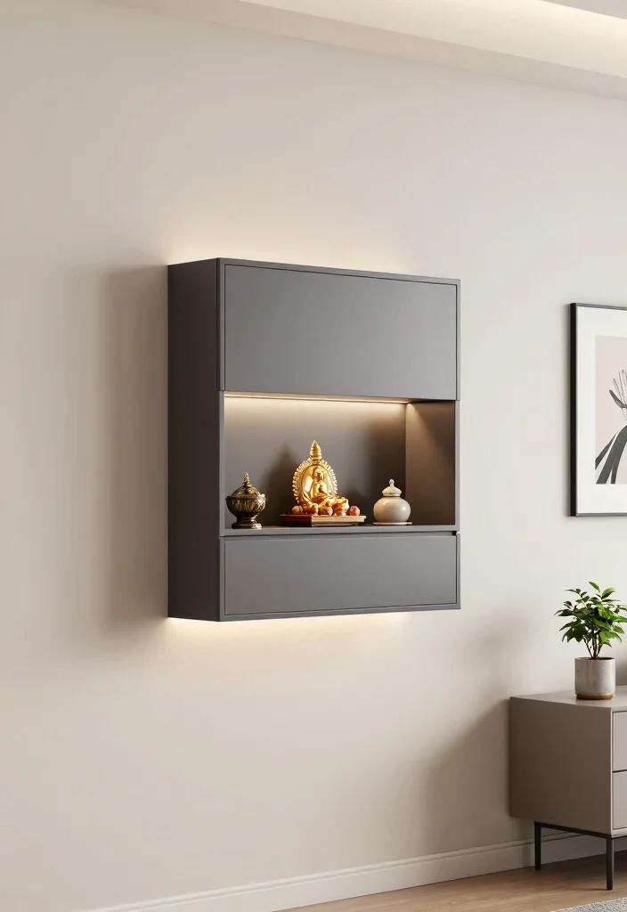 18 Puja Unit Design Modern Ideas With Elegant Detail 2 18 Puja Unit Design Modern Ideas With Elegant Detail - 2. Wall-Mounted Units for Space Efficiency 1
