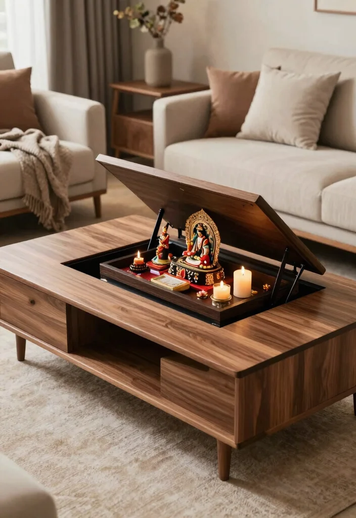 18 Puja Unit Design Modern Ideas With Elegant Detail 3 18 Puja Unit Design Modern Ideas With Elegant Detail - 3. Multi-Functional Furniture with Hidden Designs 1