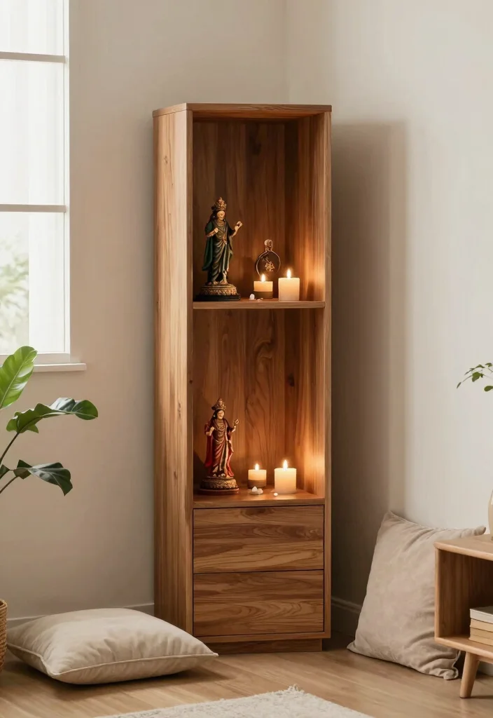 18 Puja Unit Design Modern Ideas With Elegant Detail 16 18 Puja Unit Design Modern Ideas With Elegant Detail - 6. Compact Corner Units for a Cozy Nook 1