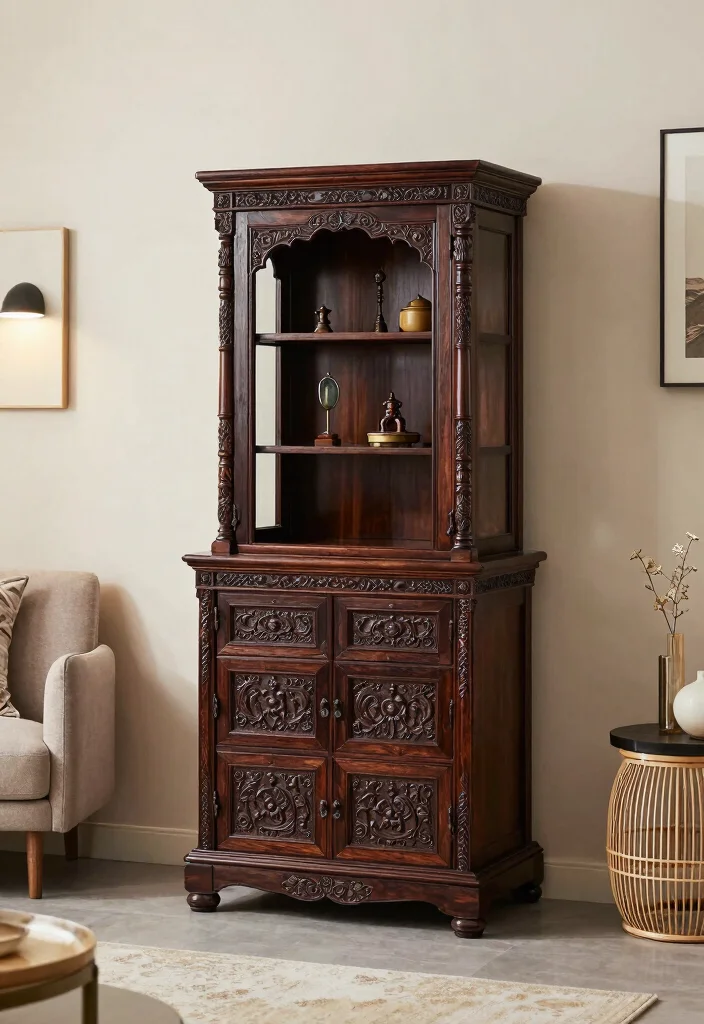 18 Puja Unit Design Modern Ideas With Elegant Detail 17 18 Puja Unit Design Modern Ideas With Elegant Detail - 7. Statement Pieces for Bold Decor 1