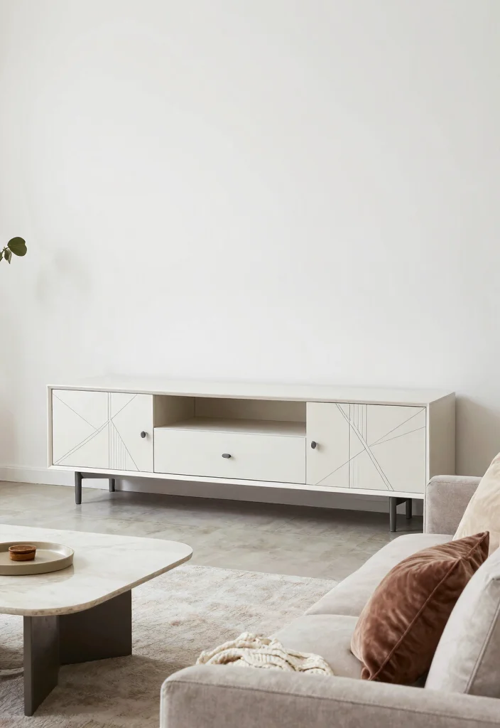 18 Unit TV Modern Ideas That Elevate Your Space - 10. Geometric Shapes and Designs 1