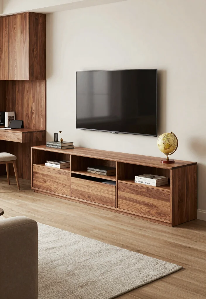 18 Unit TV Modern Ideas That Elevate Your Space - 4. Multi-Functional Entertainment Center 1