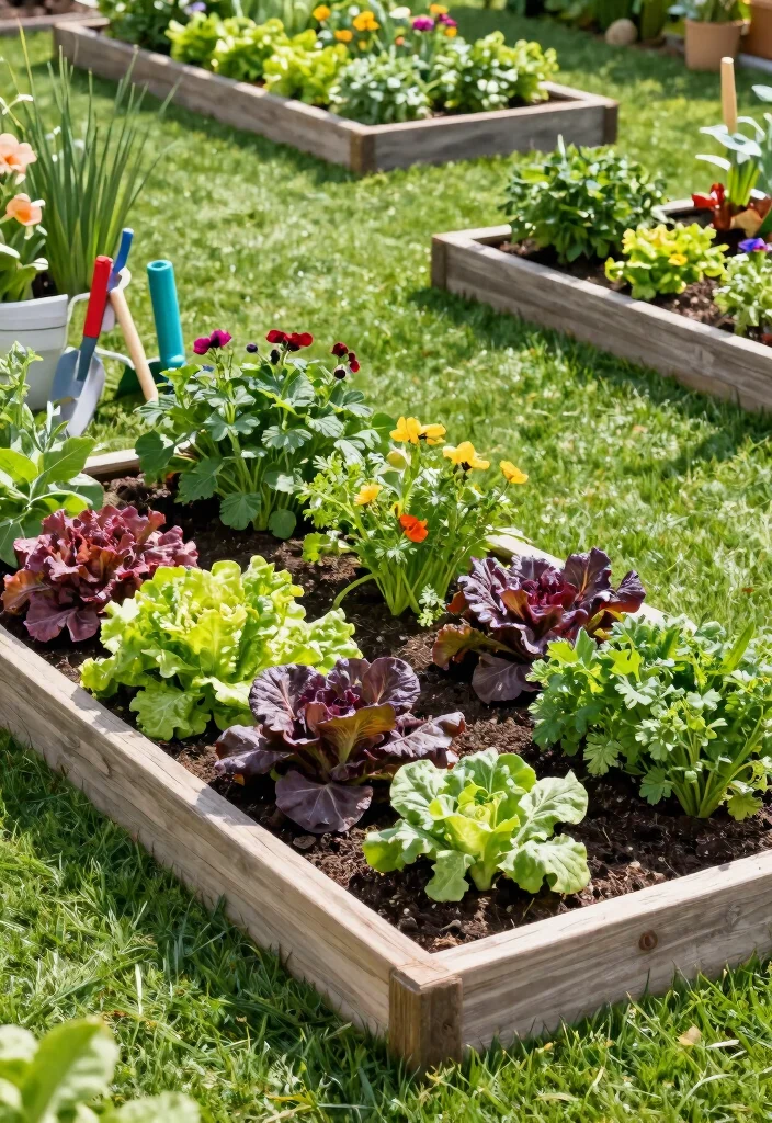 12 Artificial Grass Backyard Ideas That Look Real and Stay Green Year-Round - 7. Bright Vegetable Gardens 1