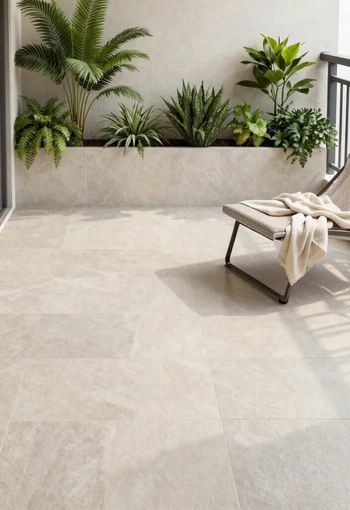 12 Balcony Wall Tiles That Hide Ugly Concrete and Waterproof Walls - 10. Subtle Elegance with Neutral Tiles 1