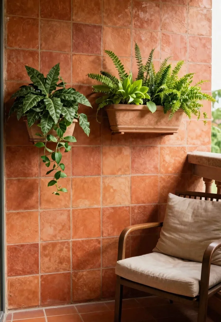 12 Balcony Wall Tiles That Hide Ugly Concrete and Waterproof Walls - 2. Textured Terracotta 1