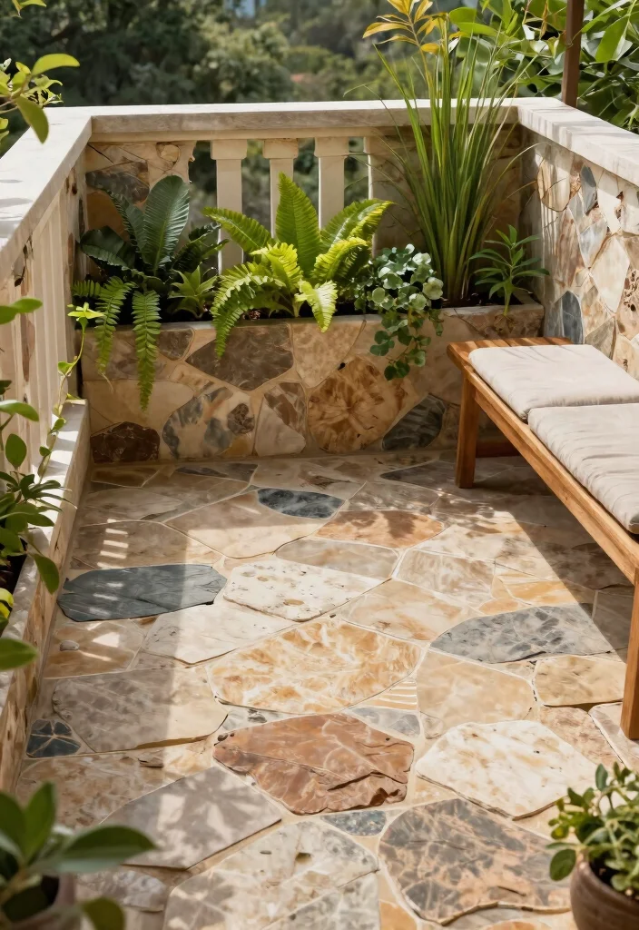 12 Balcony Wall Tiles That Hide Ugly Concrete and Waterproof Walls - 6. Nature-Inspired Stone Tiles 1