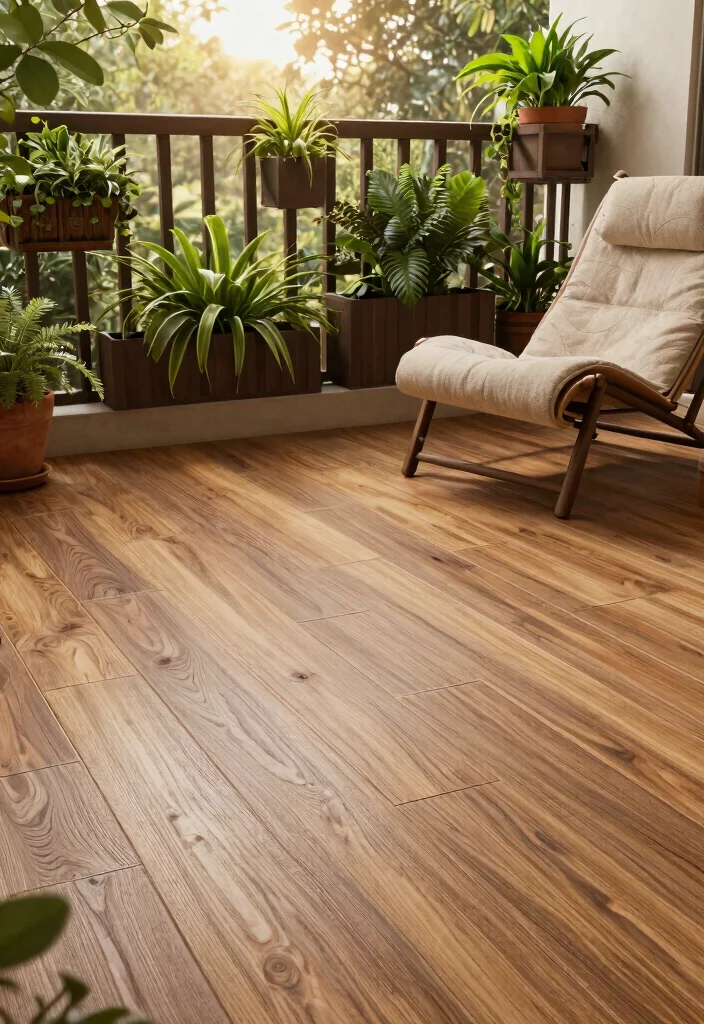 12 Balcony Wall Tiles That Hide Ugly Concrete and Waterproof Walls - 8. Rustic Wood-Look Tiles 1