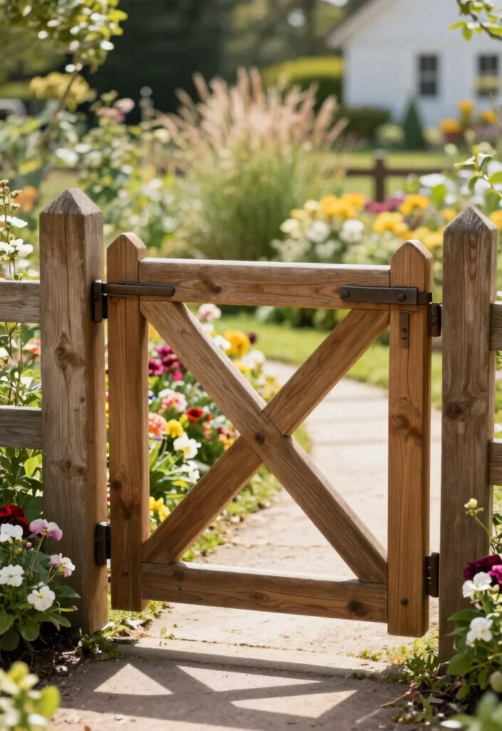 12 Farmhouse Gate Entrance Ideas That Boost Curb Appeal - 1. Classic Wooden Farmhouse Gate 1