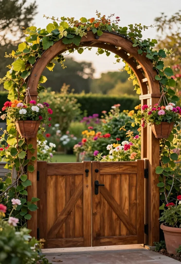 12 Farmhouse Gate Entrance Ideas That Boost Curb Appeal - 6. Farmhouse Gate with Arches 1