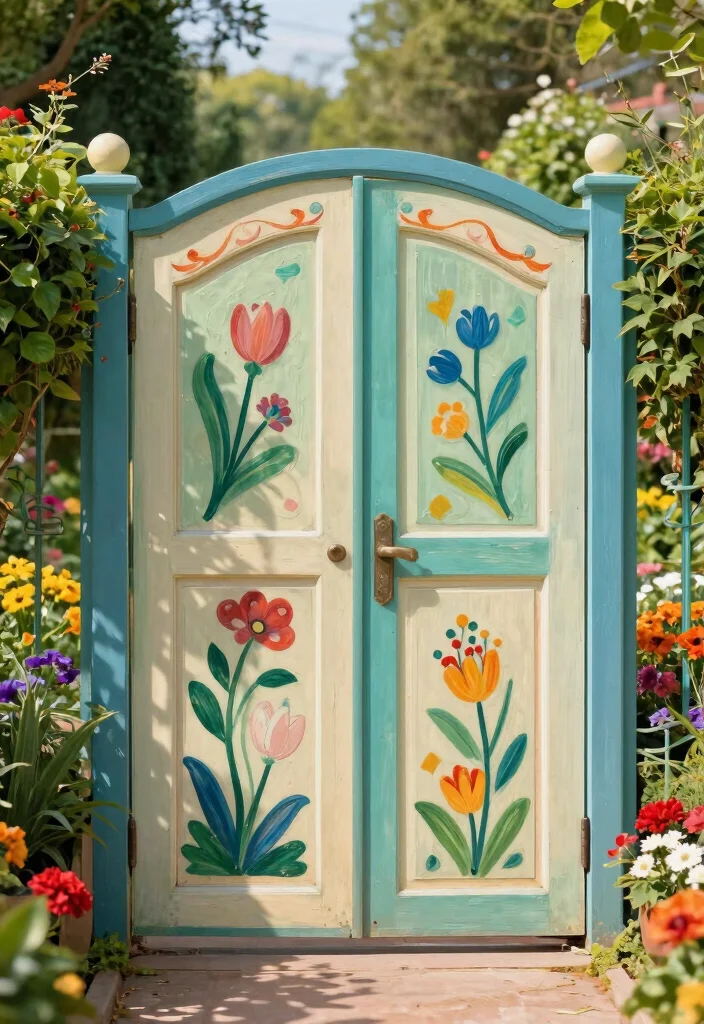 12 Farmhouse Gate Entrance Ideas That Boost Curb Appeal - 7. Decorative Garden Gate 1