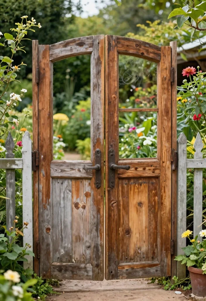 12 Farmhouse Gate Entrance Ideas That Boost Curb Appeal - 9. Repurposed Material Gate 1