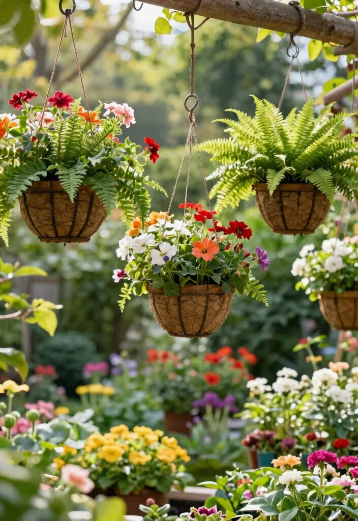 12 Outdoor Plant Shelf Ideas That Handle Wind and Weight - 9. Hanging Plant Baskets 1