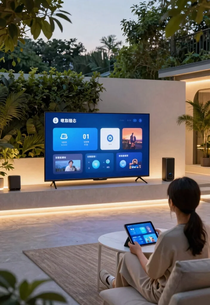 12 Outdoor TV Ideas That Protect Your Screen From Weather - 11. Smart Home Integration 1